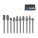 Maxbell 10x Tungsten Carbide Rotary Burr Cutting for Carpentry Woodworking Deburring