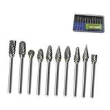 Maxbell 10x Tungsten Carbide Rotary Burr Cutting for Carpentry Woodworking Deburring