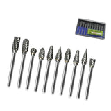 Maxbell 10x Tungsten Carbide Rotary Burr Cutting for Carpentry Woodworking Deburring