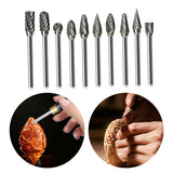 Maxbell 10x Tungsten Carbide Rotary Burr Cutting for Carpentry Woodworking Deburring