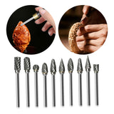 Maxbell 10x Tungsten Carbide Rotary Burr Cutting for Carpentry Woodworking Deburring