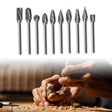 Maxbell 10x Tungsten Carbide Rotary Burr Cutting for Carpentry Woodworking Deburring