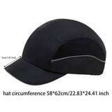 Maxbell Bump Cap Lightweight 5cm Brim Adjustable Baseball Hat for Outdoor Riding Gym Black