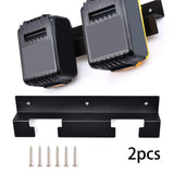 Maxbell 2 Pieces Wall Mount Tool Battery Rack Shelf Fits 18V-60V Tool Battery Sturdy
