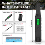 Metal Detector Lightweight Buzzer,Vibration,Sound Pinpointer IP68 Waterproof Black