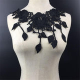 Maxbell 2Pcs Vintage Flower Lace Applique Neck Collar Fabric Sewing Craft Trims DIY
