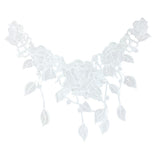 Maxbell 2Pcs Vintage Flower Lace Applique Neck Collar Fabric Sewing Craft Trims DIY
