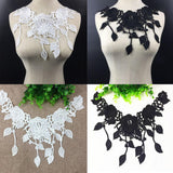 Maxbell 2Pcs Vintage Flower Lace Applique Neck Collar Fabric Sewing Craft Trims DIY