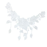 Maxbell 2Pcs Vintage Flower Lace Applique Neck Collar Fabric Sewing Craft Trims DIY