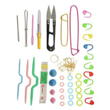 Maxbell 132pcs Carbonized Bamboo Double Pointed Knitting Needles with Accessories