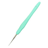 Maxbell 2 Pieces Plastic Grip Handle Metal Crochet Hook for Hand Sewing