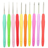 Maxbell 2 Pieces Plastic Grip Handle Metal Crochet Hook for Hand Sewing