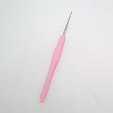 Maxbell 2pcs Soft Grip Handle Iron Metal Crochet Hook for Sewing Crafts 1.0mm 1.5mm