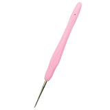 Maxbell 2 Pieces Plastic Grip Handle Metal Crochet Hook for Hand Sewing