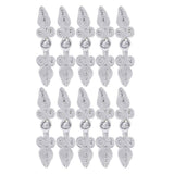 Maxbell 10 Pairs Chinese Frog Closure Buttons Knot Sewing Fasteners Silver - Aladdin Shoppers