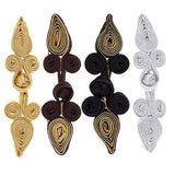 Maxbell 10 Pairs Chinese Frog Closure Buttons Knot Sewing Fasteners Silver - Aladdin Shoppers