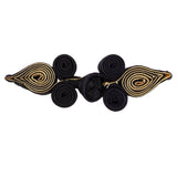 Maxbell 10 Pairs Chinese Frog Closure Buttons Knot Sewing Fasteners Black and Gold - Aladdin Shoppers