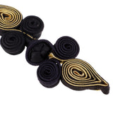 Maxbell 10 Pairs Chinese Frog Closure Buttons Knot Sewing Fasteners Black and Gold - Aladdin Shoppers