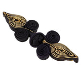 Maxbell 10 Pairs Chinese Frog Closure Buttons Knot Sewing Fasteners Black and Gold - Aladdin Shoppers