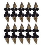 Maxbell 10 Pairs Chinese Frog Closure Buttons Knot Sewing Fasteners Black and Gold - Aladdin Shoppers