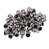 Maxbell 50pcs End Cap Bead Stopper Fit 8mm Leather Cord Jewelry Findings Grey Black - Aladdin Shoppers