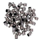 Maxbell 50pcs End Cap Bead Stopper Fit 8mm Leather Cord Jewelry Findings Grey Black - Aladdin Shoppers