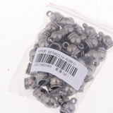 Maxbell 50pcs End Cap Bead Stopper Fit 8mm Leather Cord Jewelry Findings Grey Black - Aladdin Shoppers