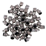 Maxbell 50pcs End Cap Bead Stopper Fit 8mm Leather Cord Jewelry Findings Grey Black - Aladdin Shoppers