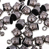 Maxbell 50pcs End Cap Bead Stopper Fit 8mm Leather Cord Jewelry Findings Grey Black - Aladdin Shoppers