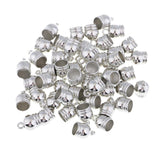 Maxbell 50pcs End Cap Bead Stopper Fit 8mm Leather Cord Jewelry Findings Sliver - Aladdin Shoppers