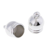 Maxbell 50pcs End Cap Bead Stopper Fit 8mm Leather Cord Jewelry Findings Sliver - Aladdin Shoppers