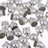 Maxbell 50pcs End Cap Bead Stopper Fit 8mm Leather Cord Jewelry Findings Sliver - Aladdin Shoppers