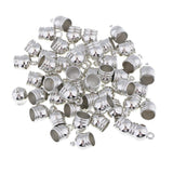 Maxbell 50pcs End Cap Bead Stopper Fit 8mm Leather Cord Jewelry Findings Sliver - Aladdin Shoppers