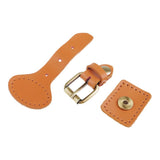 2 Sets Sew on Leather Snap Buckles Sewing Fasteners DIY Bag Making Brown