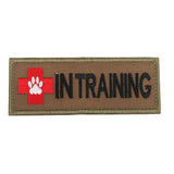 Maxbell Dog In Training Morale Embroidered Hook Loop Patch Sew on Fastener Tan - Aladdin Shoppers