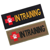 Maxbell Dog In Training Morale Embroidered Hook Loop Patch Sew on Fastener Tan - Aladdin Shoppers