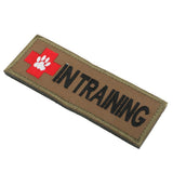 Maxbell Dog In Training Morale Embroidered Hook Loop Patch Sew on Fastener Tan - Aladdin Shoppers
