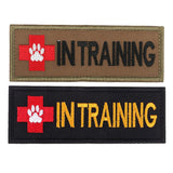 Maxbell Dog In Training Morale Embroidered Hook Loop Patch Sew on Fastener Tan - Aladdin Shoppers