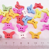 Maxbell 100pcs Mixed Butterfly Wooden Buttons 2 Holes Sewing Scrapbooking DIY Craft - Aladdin Shoppers