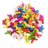 Maxbell 100pcs Mixed Butterfly Wooden Buttons 2 Holes Sewing Scrapbooking DIY Craft - Aladdin Shoppers
