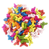 Maxbell 100pcs Mixed Butterfly Wooden Buttons 2 Holes Sewing Scrapbooking DIY Craft - Aladdin Shoppers