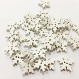 Maxbell 100Pcs White 2 Holes Snowflake Wooden Buttons for DIY Sewing Accessories - Aladdin Shoppers
