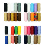 Maxbell 24Pcs/lot Hand Sewing Threads with Repair Upholstery Curved Needles Carpet