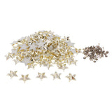 Maxbell 100 Sets Plastic Star Studs Rivets Snap Fasteners for Clothes Decor Gold