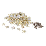 Maxbell 100 Sets Plastic Star Studs Rivets Snap Fasteners for Clothes Decor Gold