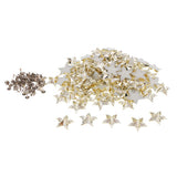 Maxbell 100 Sets Plastic Star Studs Rivets Snap Fasteners for Clothes Decor Gold
