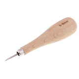 Maxbell 4pcs Wood Sewing Stitching Awl Leather Round Edge Slicker  for Leather Craft