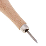Maxbell 4 Pieces Wooden Handle Leather Stitcher Sewing Steel Awl for Leather Crafts