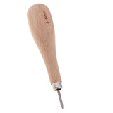 Maxbell 4 Pieces Wooden Handle Leather Stitcher Sewing Steel Awl for Leather Crafts