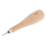 Maxbell 1 Set Wood Handle Steel Straight Sewing Awl for Leather Crafts Making 3-6mm